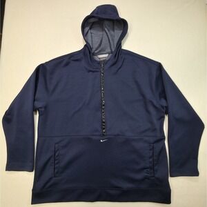 Y2K Nike Hoodie Mens XL Sweatshirt 1/4 Zip Center Swoosh Latex Accent Strip